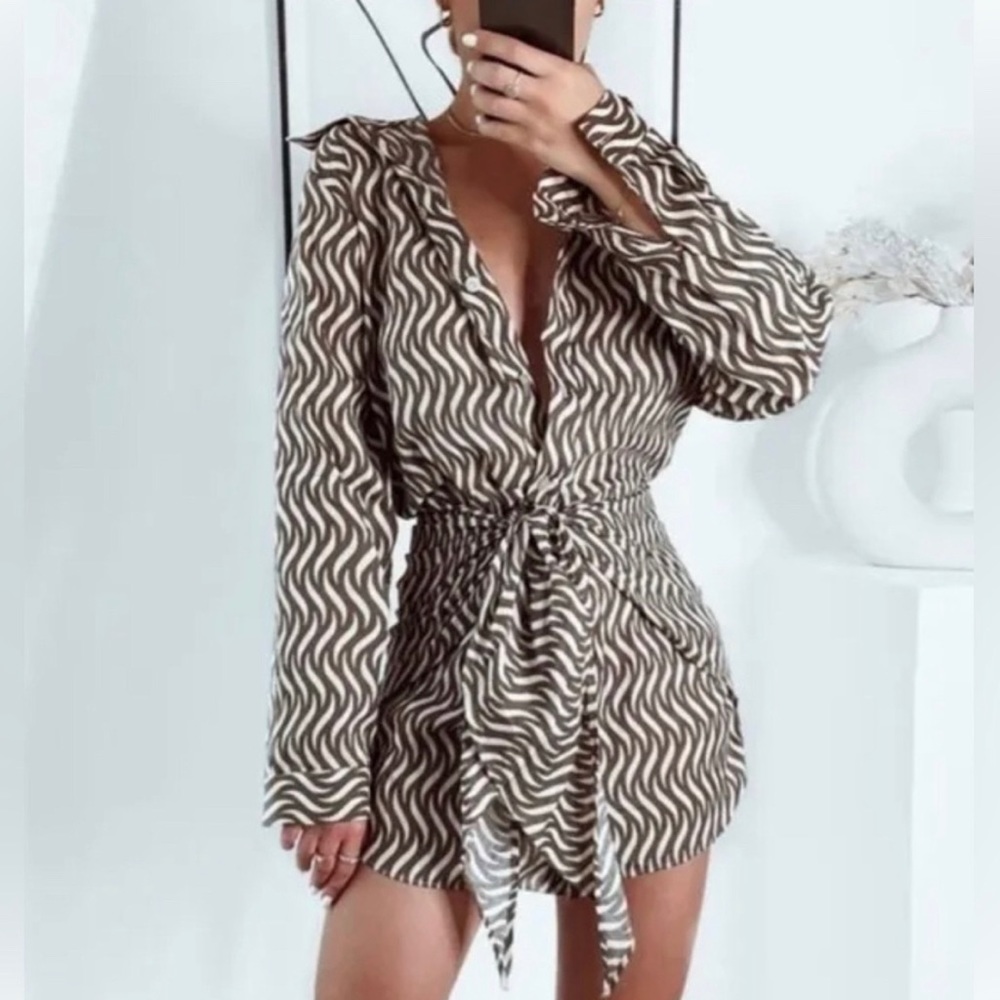 button down mini dress
